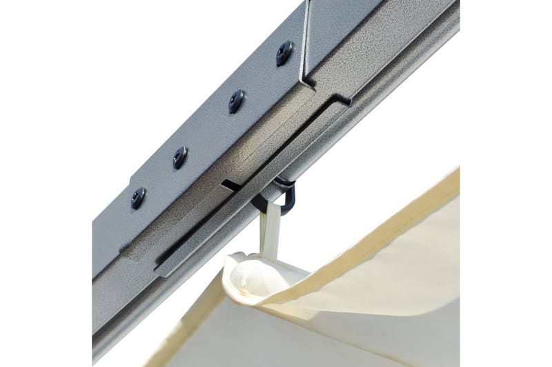 Pergola med indragbart tak gräddvit 3x3 m stål - Vit - Utemöbler - Solskydd - Pergola