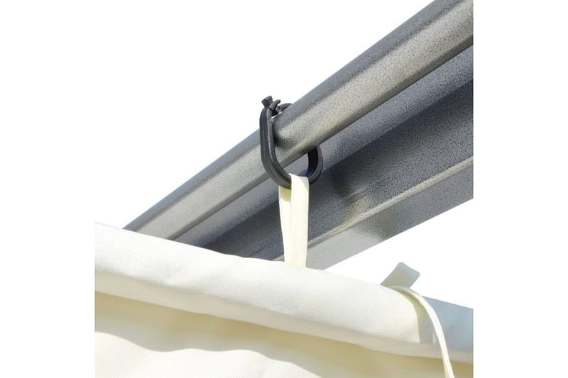Pergola med indragbart tak gräddvit 3x3 m stål - Vit - Utemöbler - Solskydd - Pergola
