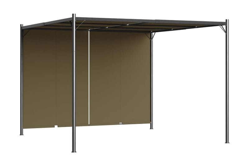 Pergola med infällbart tak 3x3 m taupe 180 g/m² - Brun - Grilltält - Pergola