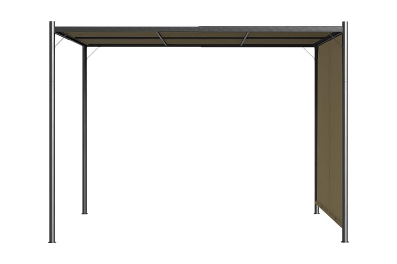 Pergola med infällbart tak 3x3 m taupe 180 g/m² - Brun - Grilltält - Pergola