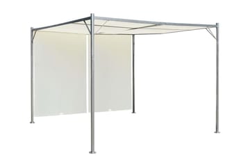 Pergola med justerbart tak gräddvit 3x3 m stål