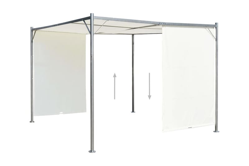 Pergola med justerbart tak gräddvit 3x3 m stål - Vit - Grilltält - Pergola