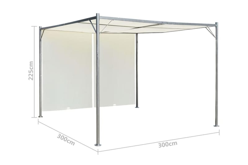 Pergola med justerbart tak gräddvit 3x3 m stål - Vit - Utemöbler - Solskydd - Pergola