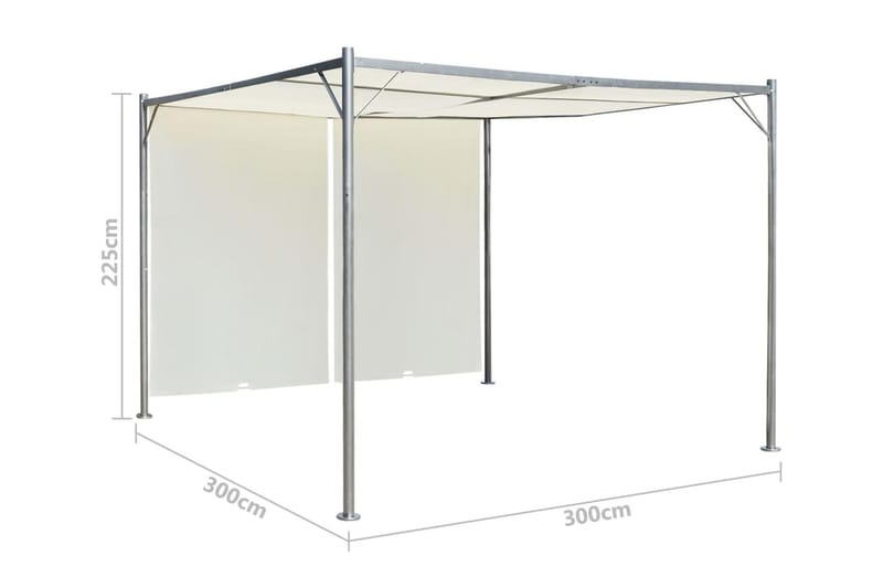 Pergola med justerbart tak gräddvit 3x3 m stål - Vit - Grilltält - Pergola