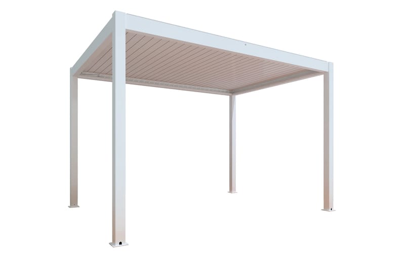 Pergola Motordrivet 3x4 m, Vit