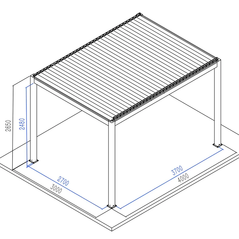 Pergola Motordrivet 3x4 m - Vit - Utemöbler - Solskydd - Pergola