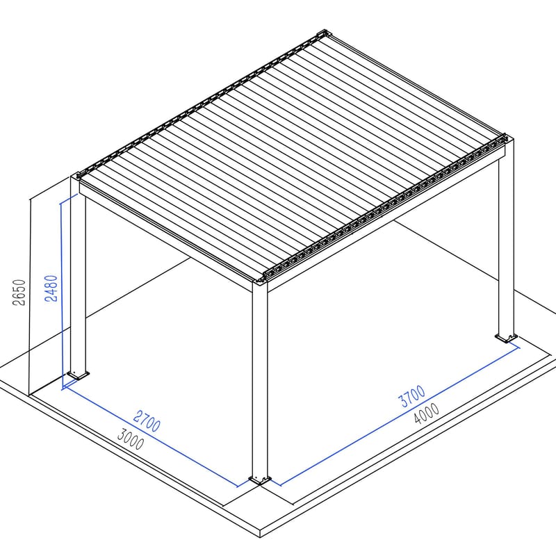 Pergola Motordrivet 3x4 m - Vit - Utemöbler - Solskydd - Pergola