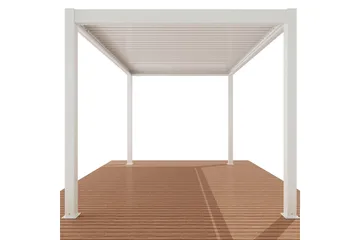 Pergola Motordrivet 3x4 m - Vit - Utemöbler - Solskydd - Pergola