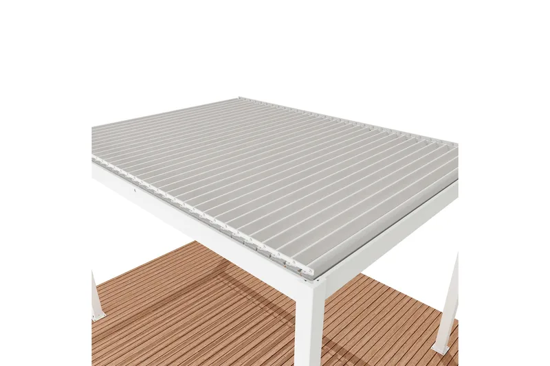 Pergola Motordrivet 3x4 m - Vit - Utemöbler - Solskydd - Pergola