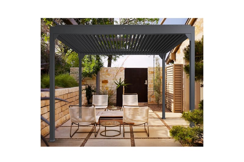 Pergola Premium Öppningsbara lameller - Grå - Grilltält - Pergola