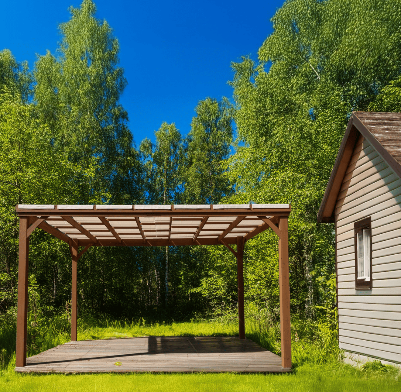 Pergola trä | 3,65x3m | Furu - Utemöbler - Trademax