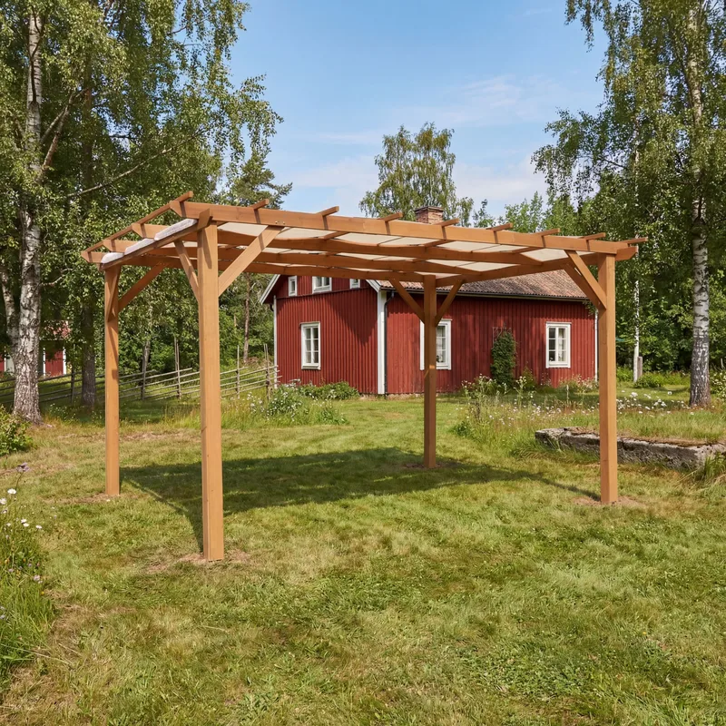 Pergola trä | 4x3m | Furu - Utemöbler - Solskydd - Pergola