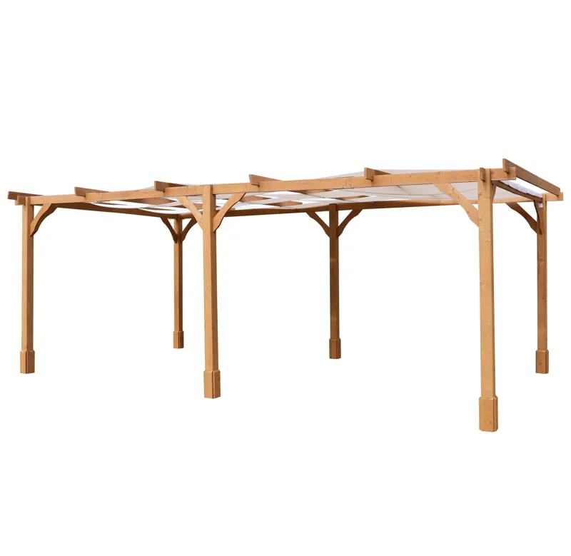Pergola trä | 6x3 m | Furu, Mörkbrun furu