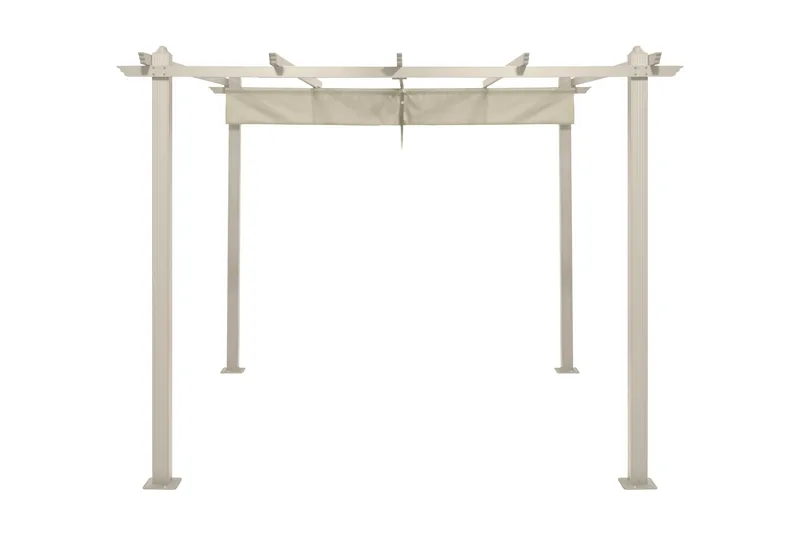 Porto Stor Pergola 4x3 m i aluminium med tak - Beige - Utemöbler - Solskydd - Pergola