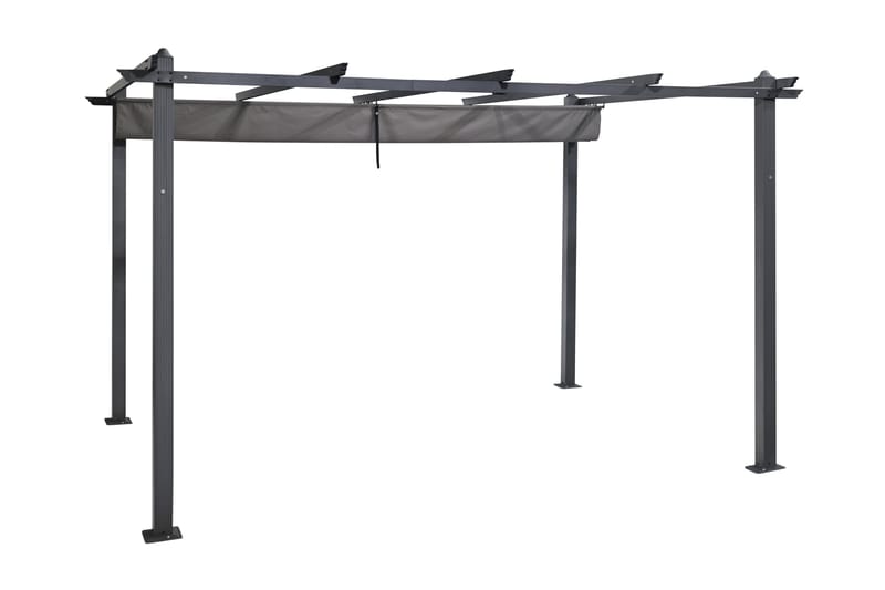 Porto Stor Pergola 4x3 m i aluminium med tak - Mörkgrå - Utemöbler - Solskydd - Pergola