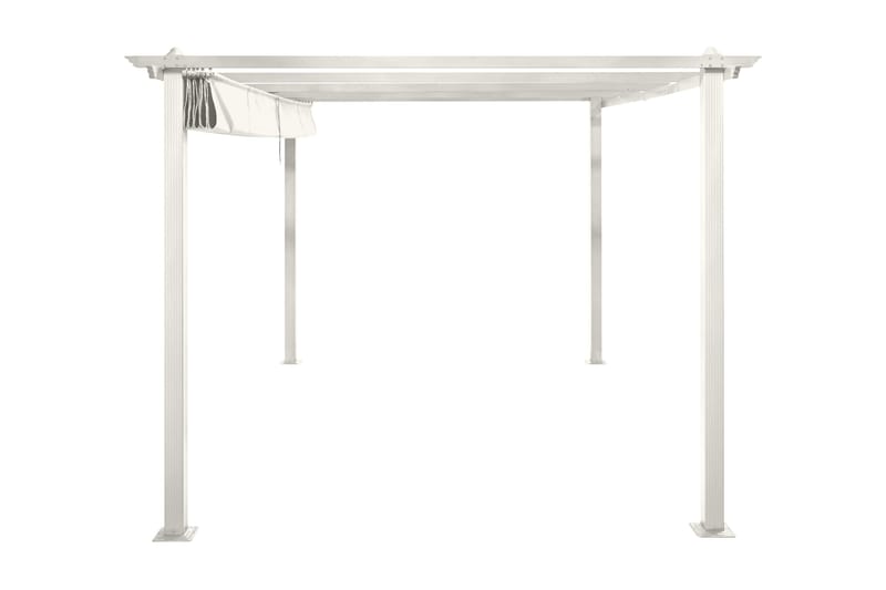 Porto Stor Pergola 4x3 m i aluminium med tak - Vit - Utemöbler - Solskydd - Pergola