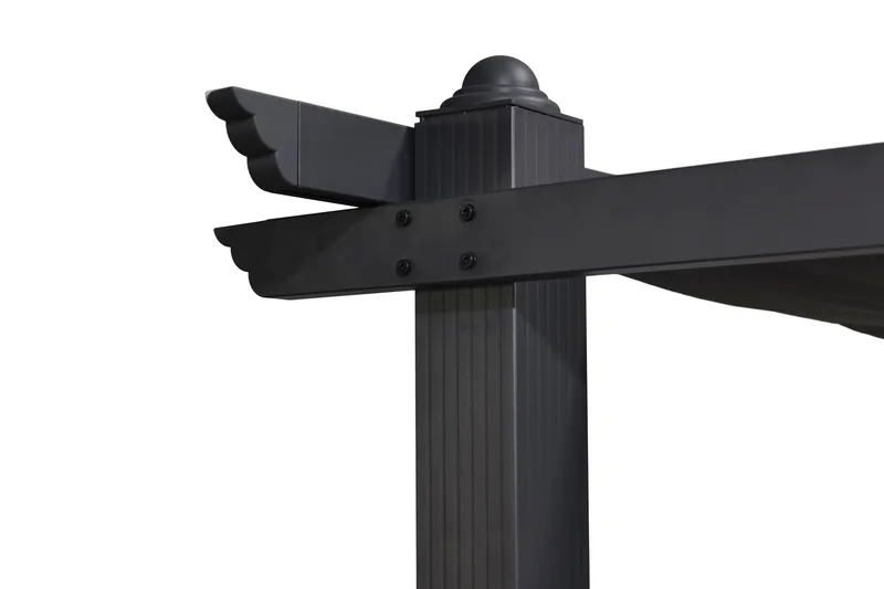 Porto Stor Pergola 4x3 m i aluminium med tak - Mörkgrå - Utemöbler - Solskydd - Pergola