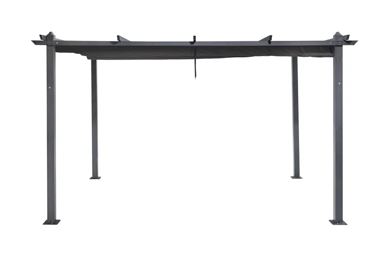 Porto Stor Pergola 4x3 m i aluminium med tak - Mörkgrå - Utemöbler - Solskydd - Pergola