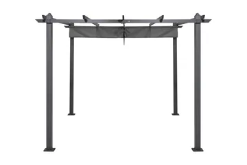 Porto Pergola 3x3 m i aluminium med tak för solskydd - Mörkgrå - Utemöbler - Solskydd - Pergola