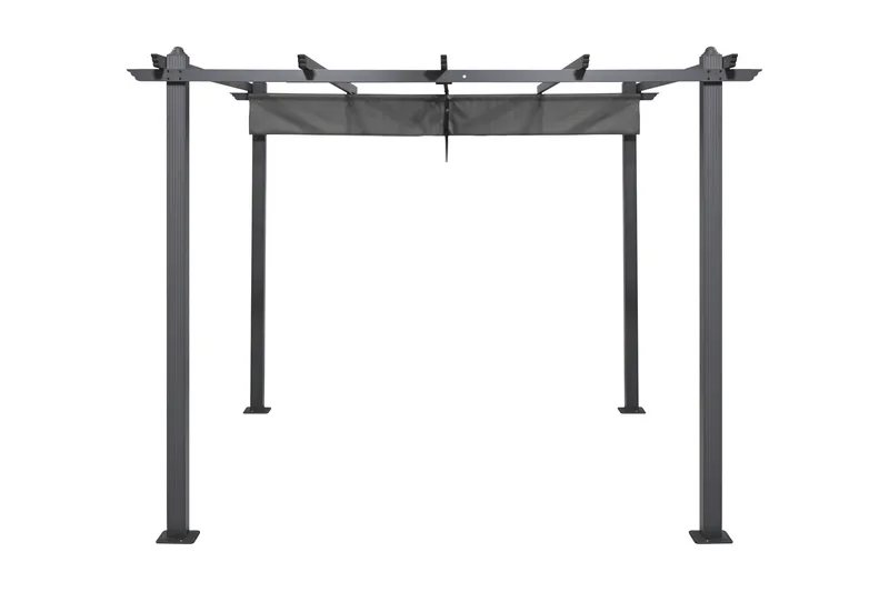 Porto Pergola 3x3 m i aluminium med tak för solskydd - Mörkgrå - Utemöbler - Solskydd - Pergola