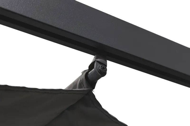 Porto Pergola 3x3 m i aluminium med tak för solskydd - Mörkgrå - Utemöbler - Solskydd - Pergola