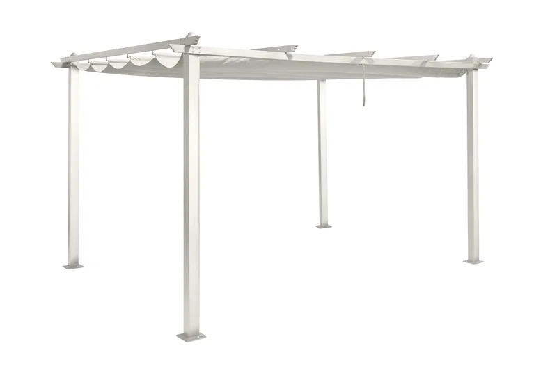 Porto Pergola 4x3 m - Vit - Utemöbler - Solskydd - Pergola