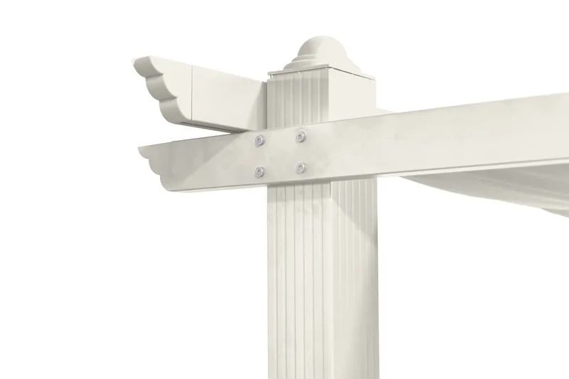 Porto Pergola 3x3 m i aluminium med tak för solskydd - Vit - Utemöbler - Solskydd - Pergola