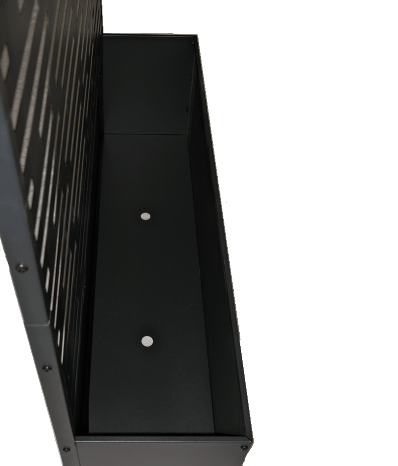 Blomlåda med spalje | 90x180cm | Stål | Svart - Utemöbler - Solskydd - Skärmskydd & vindskydd - Spalje