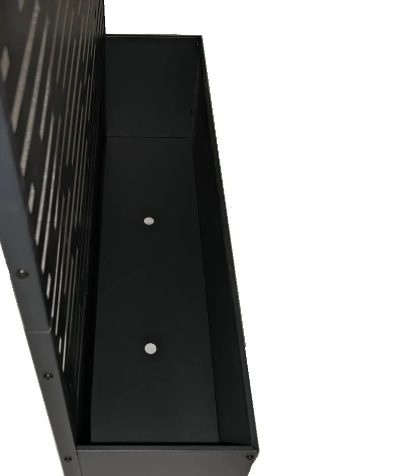 Blomlåda med spalje | 90x180cm | Stål | Svart - Utemöbler - Solskydd - Skärmskydd & vindskydd - Spalje