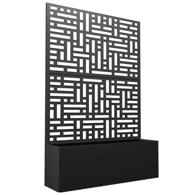 Blomlåda med spalje | 90x180cm | Stål | Svart, undefined