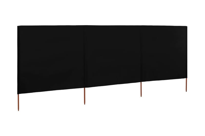 Vindskydd 3 paneler tyg 400x160 cm svart - Svart - Säkerhet & vindskydd altan - Skärmskydd & vindskydd - Skärm