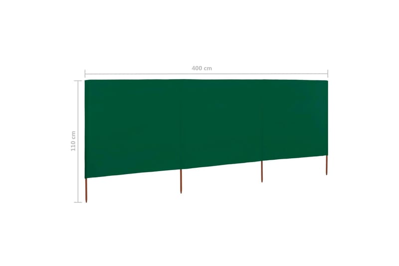 Vindskydd 3 paneler tyg 400x80 cm grön - Grön - Säkerhet & vindskydd altan - Skärmskydd & vindskydd - Skärm