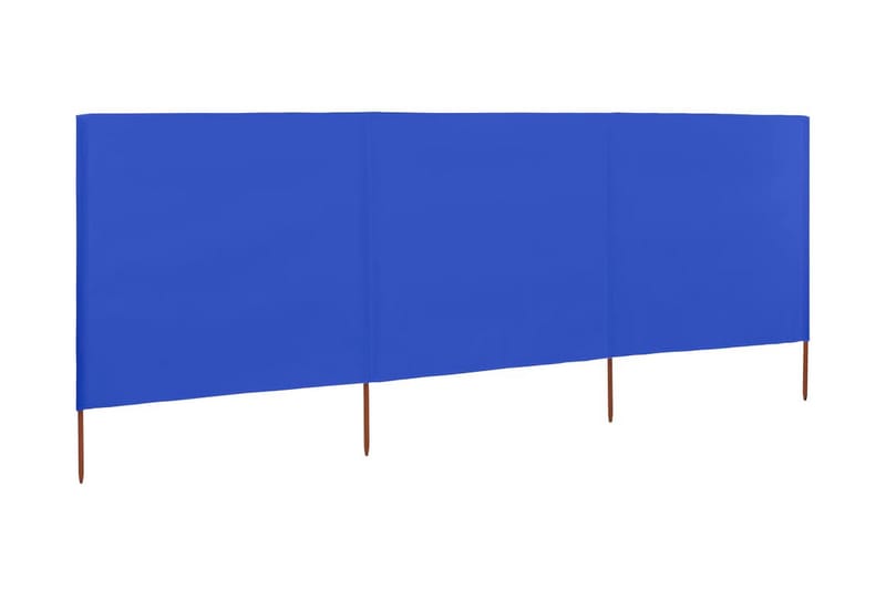 Vindskydd 3 paneler tyg 400x80 cm azurblå - Blå - Säkerhet & vindskydd altan - Skärmskydd & vindskydd - Skärm