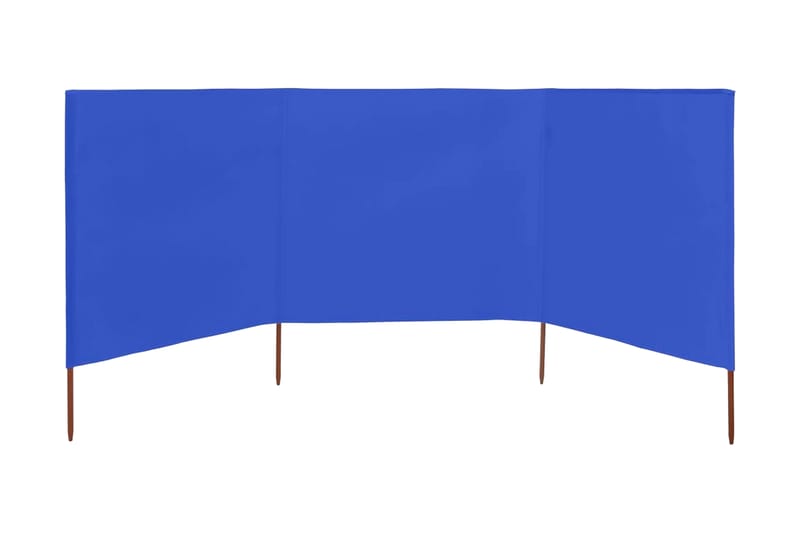 Vindskydd 3 paneler tyg 400x160 cm azurblå - Blå - Utemöbler - Solskydd - Skärmskydd & vindskydd