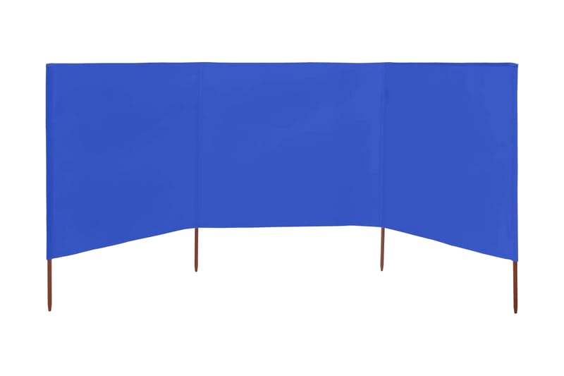 Vindskydd 3 paneler tyg 400x160 cm azurblå - Blå - Säkerhet & vindskydd altan - Skärmskydd & vindskydd - Skärm