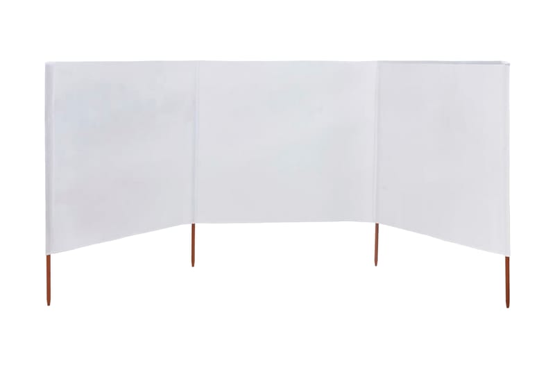 Vindskydd 3 paneler tyg 400x160 cm sandvit - Vit - Skärm - Säkerhet & vindskydd altan - Skärmskydd & vindskydd