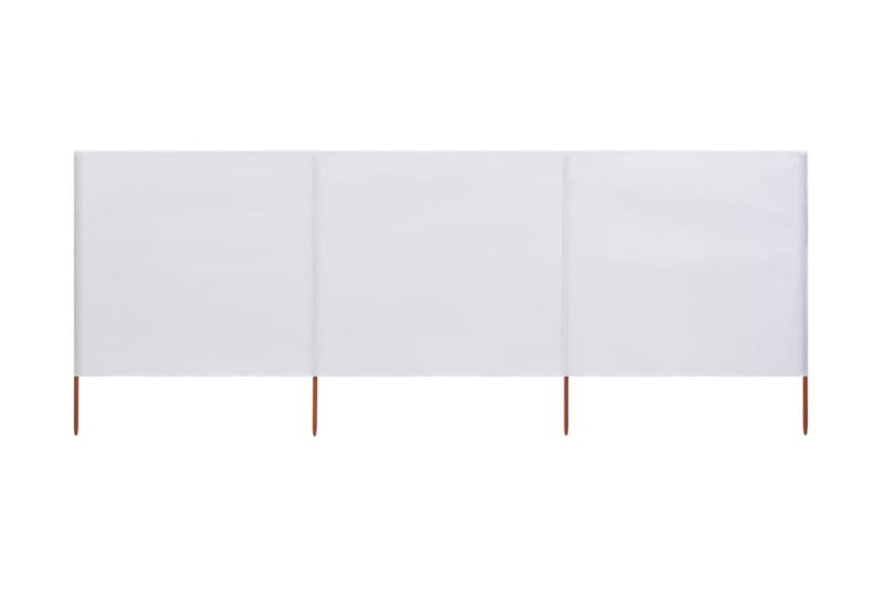 Vindskydd 3 paneler tyg 400x160 cm sandvit - Vit - Utemöbler - Solskydd - Skärmskydd & vindskydd