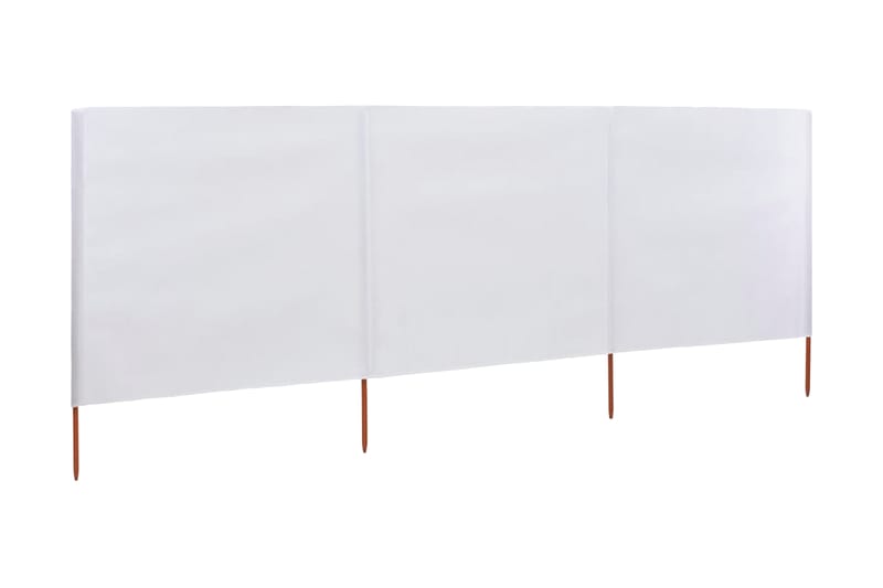 Vindskydd 3 paneler tyg 400x160 cm sandvit - Vit - Utemöbler - Solskydd - Skärmskydd & vindskydd