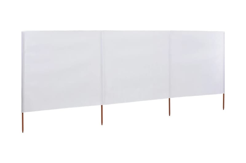 Vindskydd 3 paneler tyg 400x120 cm vit - Vit - Utemöbler - Solskydd - Skärmskydd & vindskydd