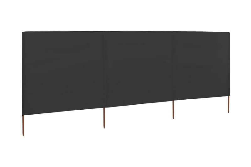Vindskydd 3 paneler tyg 400x120 cm antracit - Grå - Säkerhet & vindskydd altan - Skärmskydd & vindskydd - Skärm