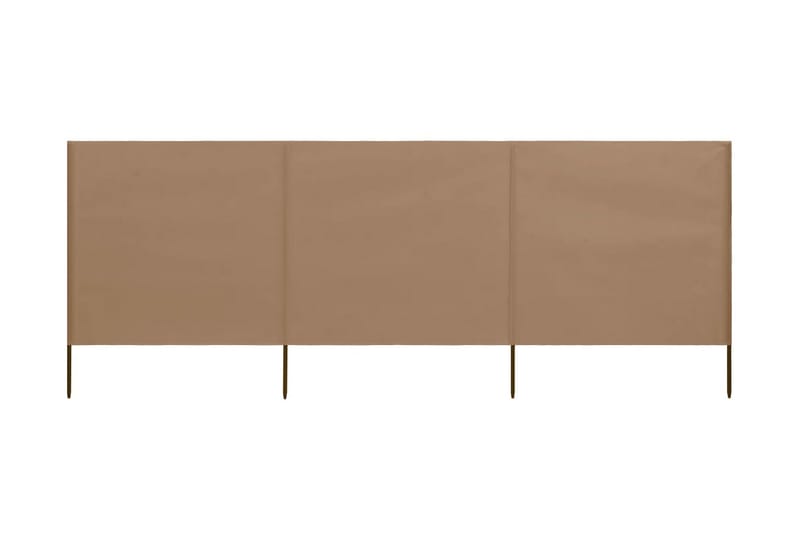 Vindskydd 3 paneler tyg 400x120 cm taupe - Brun - Säkerhet & vindskydd altan - Skärmskydd & vindskydd - Skärm