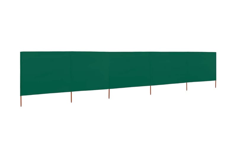 Vindskydd 5 paneler tyg 600x160 cm grön - Grön - Säkerhet & vindskydd altan - Skärmskydd & vindskydd - Skärm
