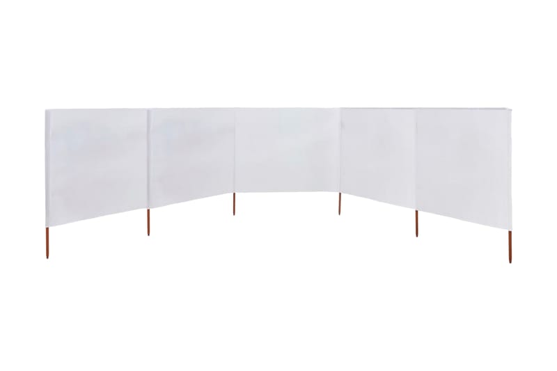 Vindskydd 5 paneler tyg 600x80 cm sandvit - Vit - Utemöbler - Solskydd - Skärmskydd & vindskydd