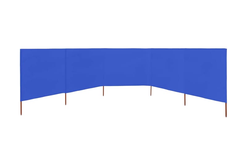 Vindskydd 5 paneler tyg 600x160 cm azurblå - Blå - Utemöbler - Solskydd - Skärmskydd & vindskydd