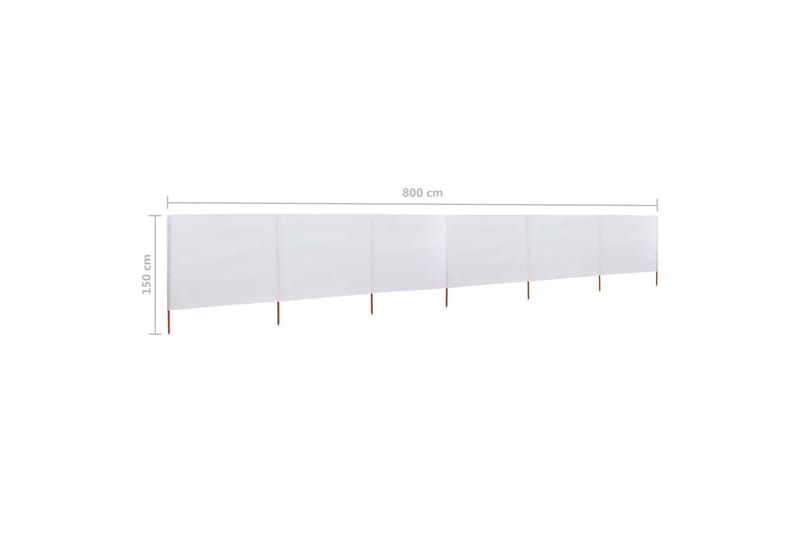 Vindskydd 6 paneler tyg 800x120 cm sandvit - Vit - Säkerhet & vindskydd altan - Skärmskydd & vindskydd - Skärm