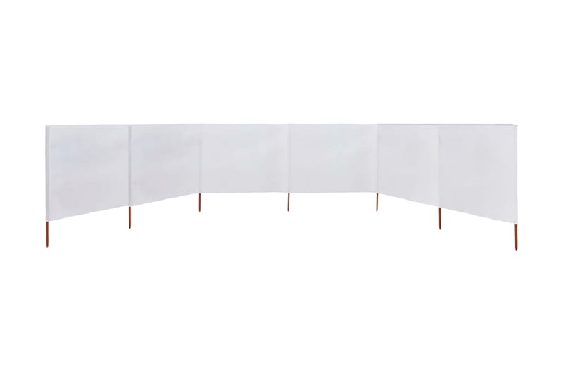 Vindskydd 6 paneler tyg 800x160 cm sandvit - Vit - Utemöbler - Solskydd - Skärmskydd & vindskydd