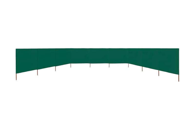 Vindskydd 9 paneler tyg 1200x80 cm grön - Grön - Utemöbler - Solskydd - Skärmskydd & vindskydd