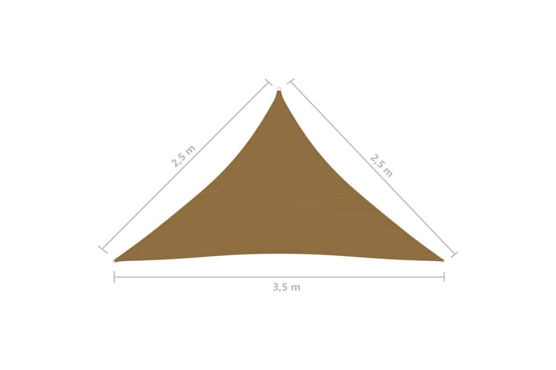 Solsegel 160 g/m² taupe 2,5x2,5x3,5 m HDPE - Brun - Utemöbler - Solskydd - Solsegel