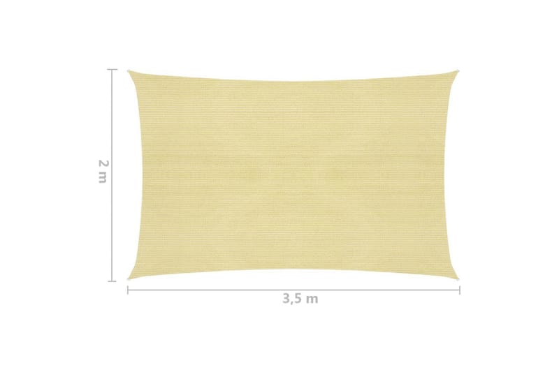 Solsegel 160 g/m² vit 2x3,5 m HDPE - Beige - Utemöbler - Solskydd - Solsegel