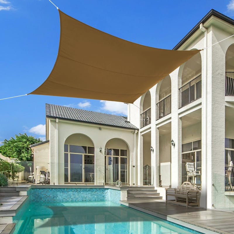 Solsegel 3x3m | Kvadratiskt | Beige - Utemöbler - Solskydd - Solsegel